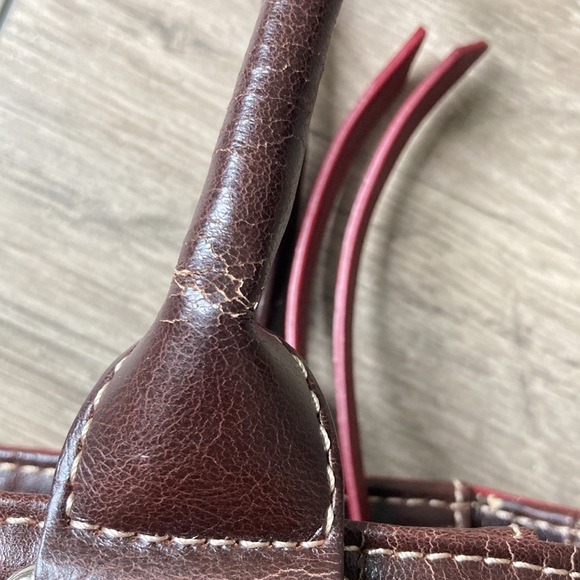 Luce Dark Red & Brown SUPER SOFT Genuine Leather Large Handbag - Picture 6 of 14